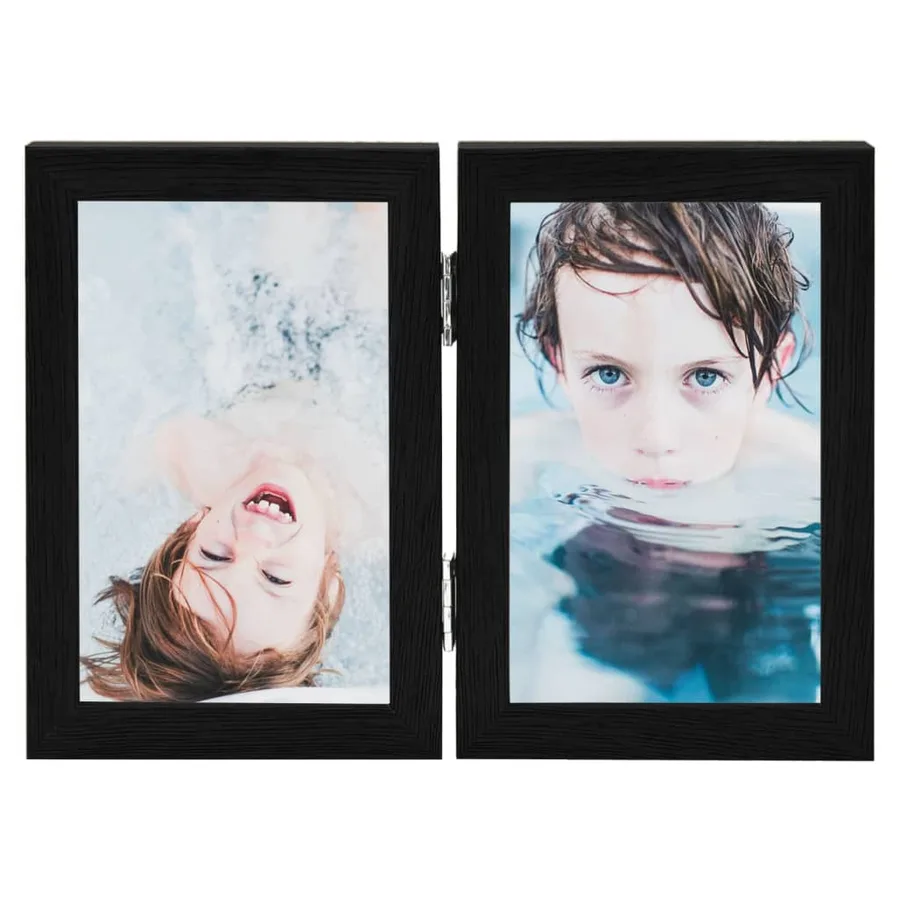 Cadre photo dépliable en deux Noir 2x(21x29,7 cm) - 2