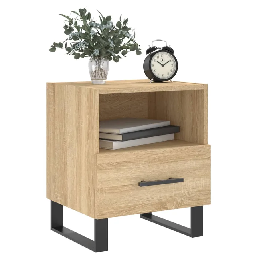 Table de chevet chêne sonoma 40x35x47,5 cm bois d’ingénierie - 8