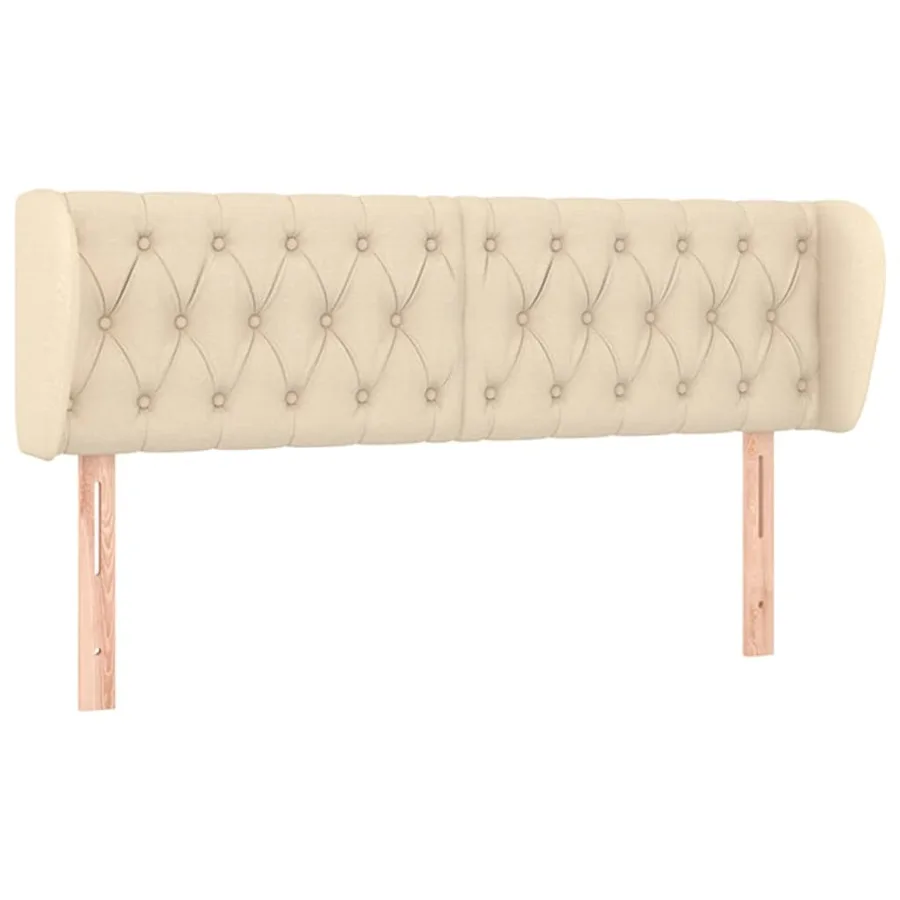 Tête de lit avec oreilles Crème 163x23x78/88 cm Tissu - 2