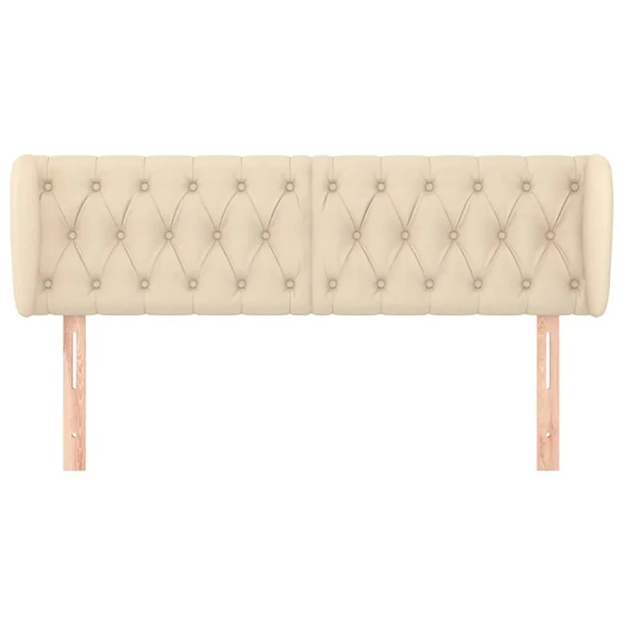 Tête de lit avec oreilles Crème 163x23x78/88 cm Tissu - 3