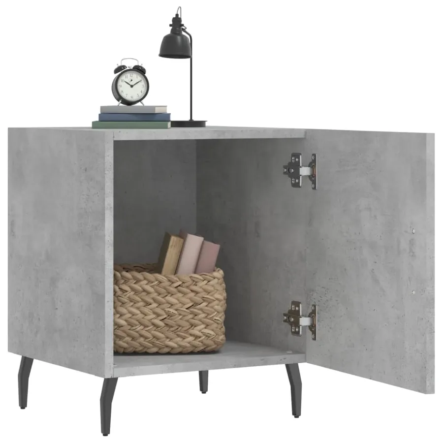 Tables de chevet 2 pcs gris béton 40x40x50 cm bois d’ingénierie - 3