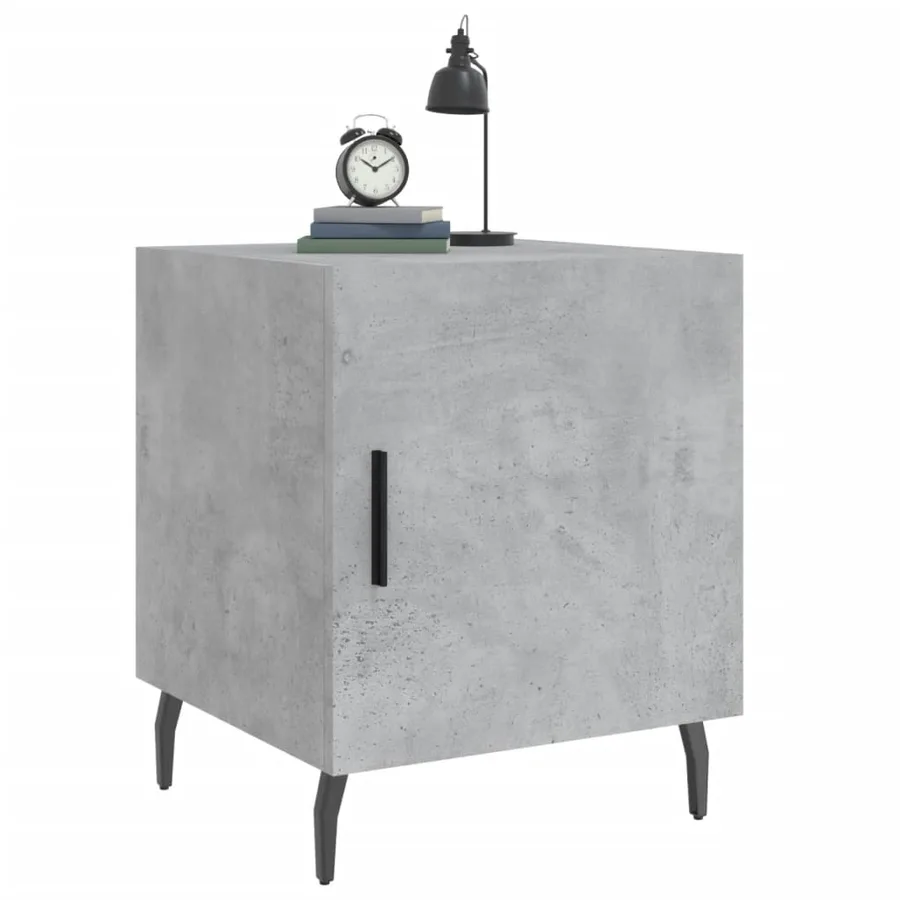 Tables de chevet 2 pcs gris béton 40x40x50 cm bois d’ingénierie - 4