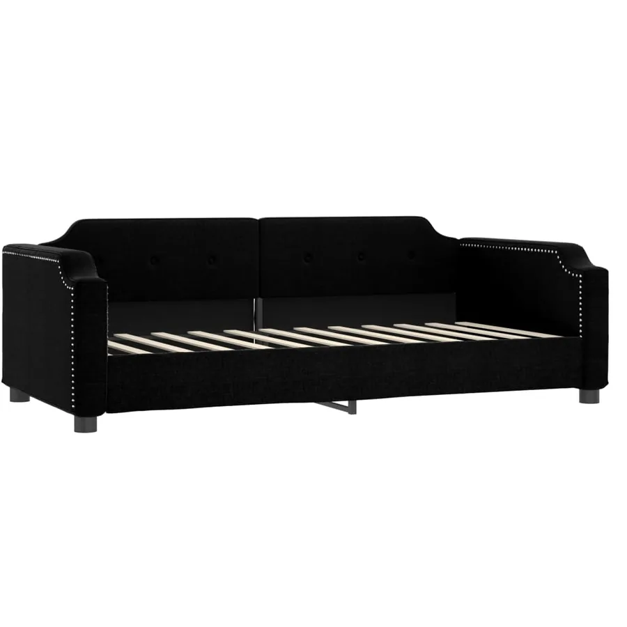 Lit de jour avec gigogne sans matelas noir 90x200 cm - 5