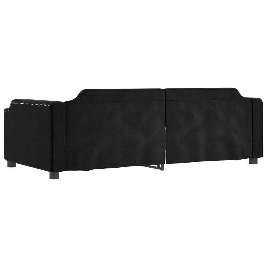 Lit de jour avec gigogne sans matelas noir 90x200 cm - 7