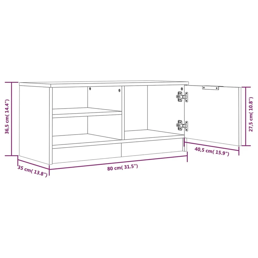 Meubles TV 2 pcs Chêne sonoma 80x35x36,5 cm Bois d'ingénierie - 8