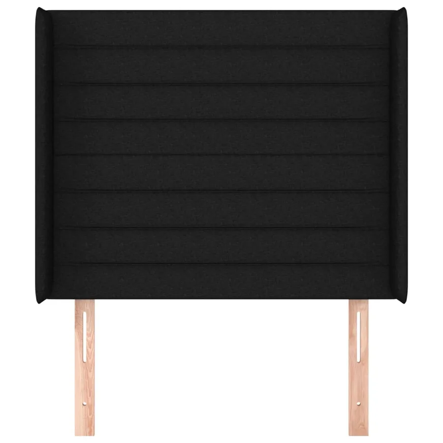 Tête de lit avec oreilles Noir 103x16x118/128 cm Tissu - 3