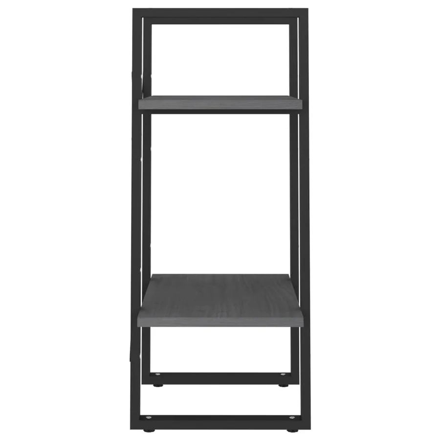 Bibliothèque à 2 niveaux Gris 40x30x70 cm Bois de pin massif - 6