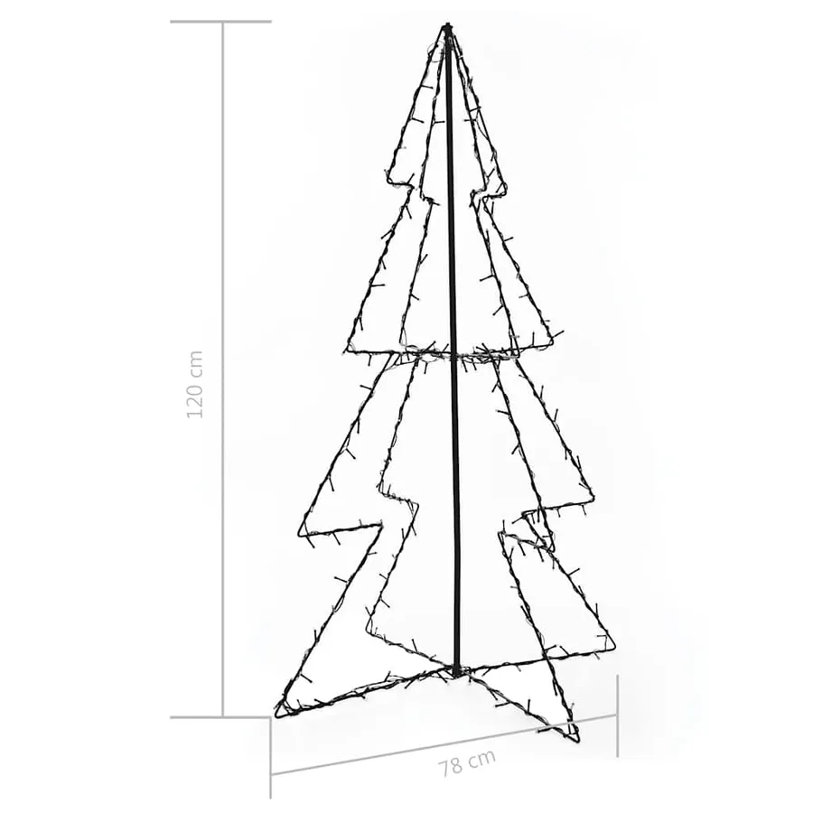 Arbre de Noël cône 160 LED d'intérieur/d'extérieur 78x120 cm - 4