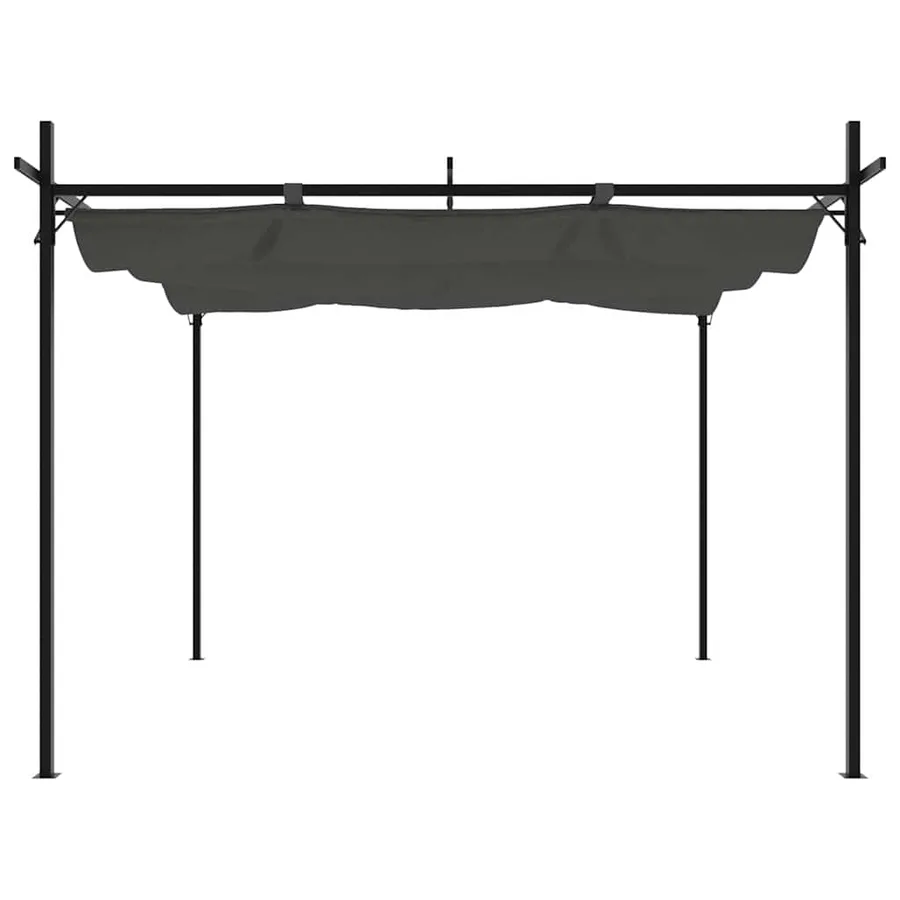 Pergola avec toit rétractable anthracite 295x292x230 cm - 3