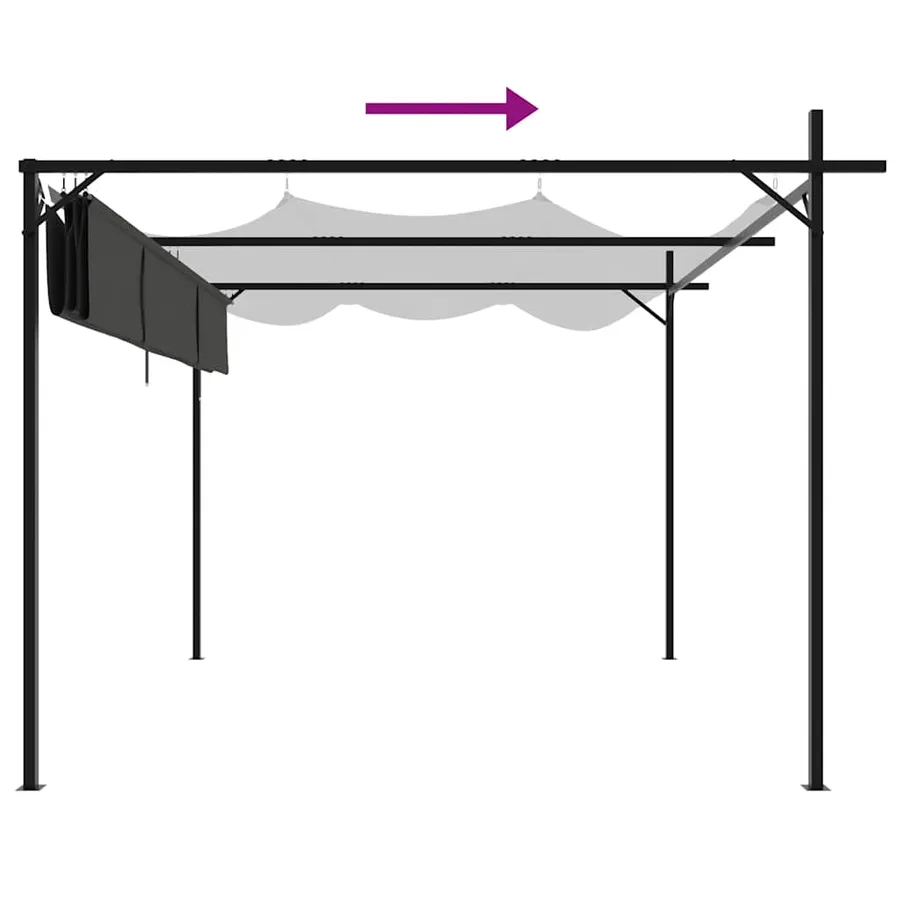 Pergola avec toit rétractable anthracite 295x292x230 cm - 6