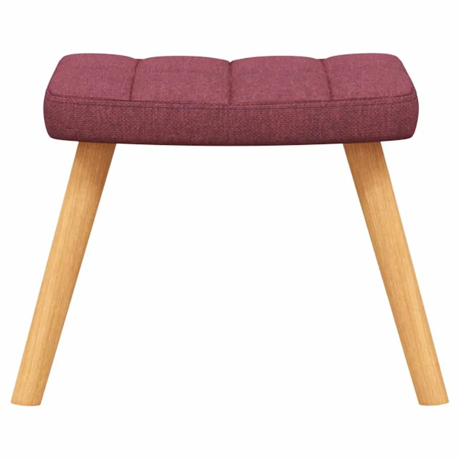 Chaise de relaxation avec tabouret Rouge bordeaux Tissu - 8