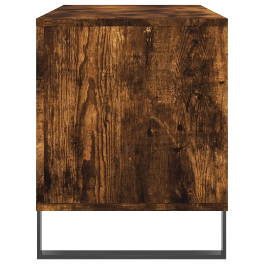 Armoire à disques chêne fumé 100x38x48 cm bois d'ingénierie - 5