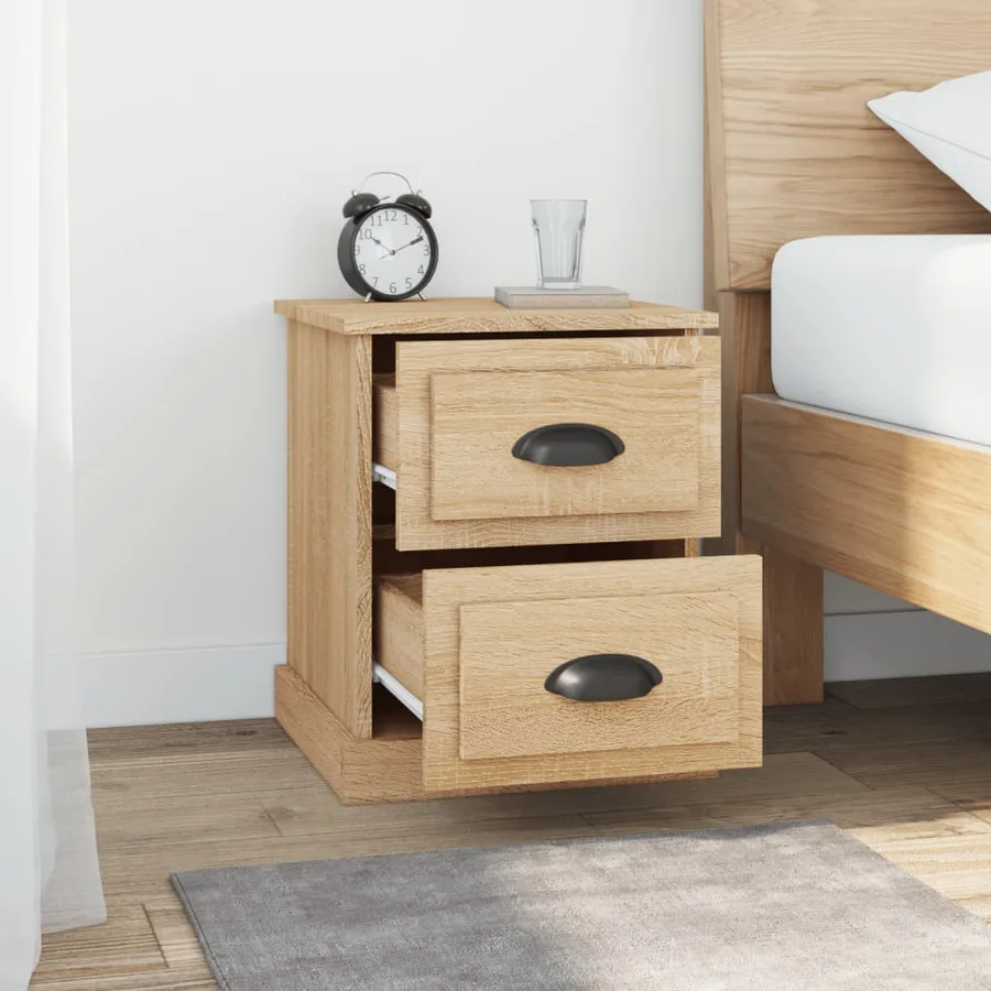 Tables de chevet 2pcs chêne sonoma 39x39x47,5cm bois ingénierie - 4
