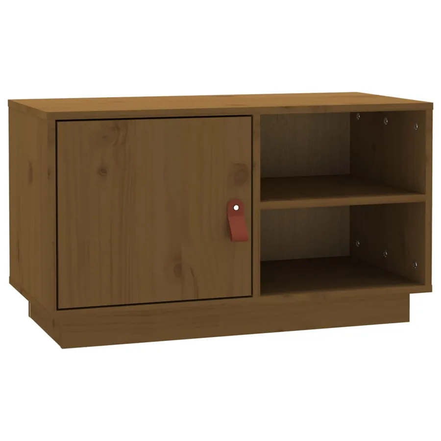 Meuble TV Marron miel 70x34x40 cm Bois de pin massif - 2