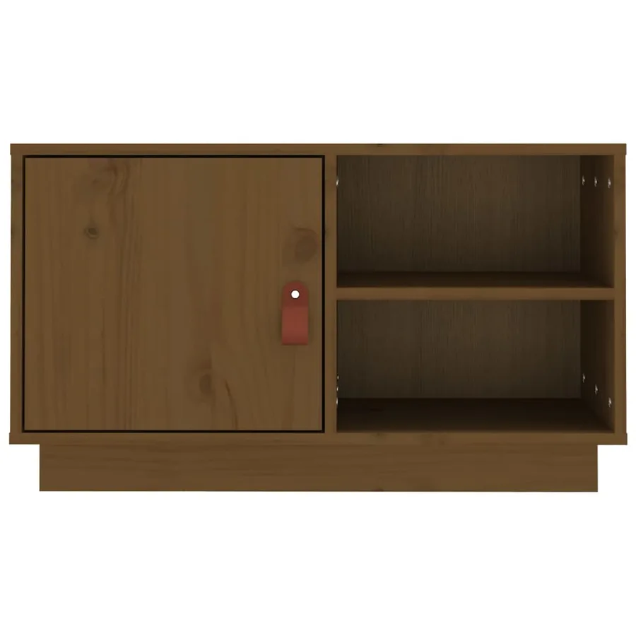Meuble TV Marron miel 70x34x40 cm Bois de pin massif - 6
