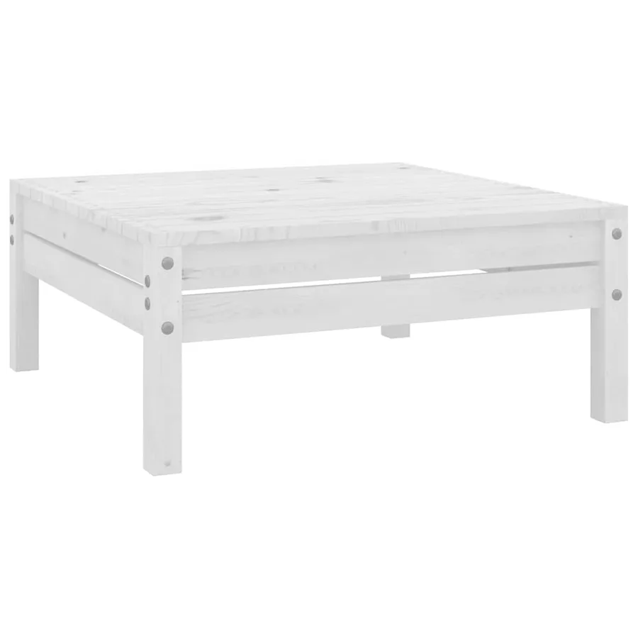 Salon de jardin 6 pcs Bois de pin massif Blanc - 5