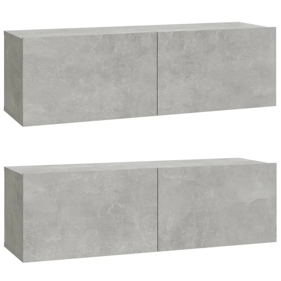 Ensemble de meubles TV 3 pcs Gris béton Bois d'ingénierie - 5