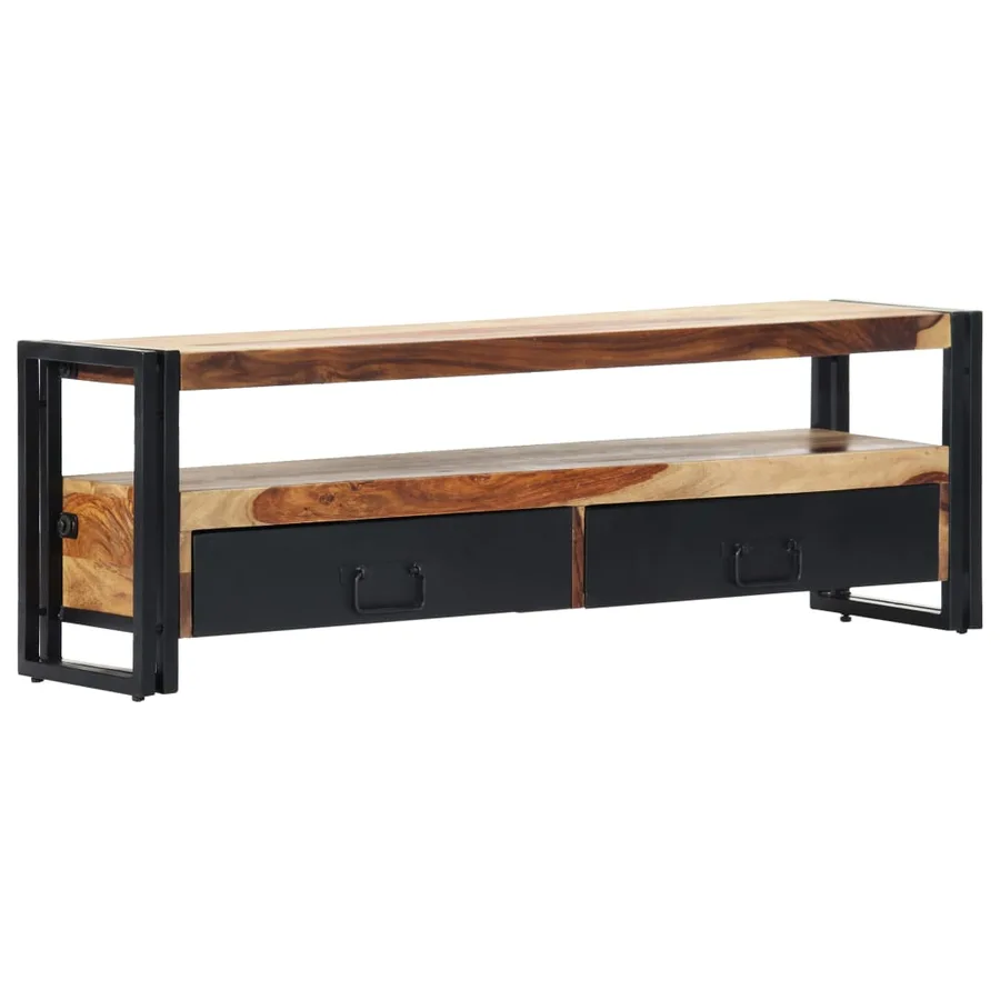 Meuble TV 120x30x40 cm Bois de Sesham solide - 11