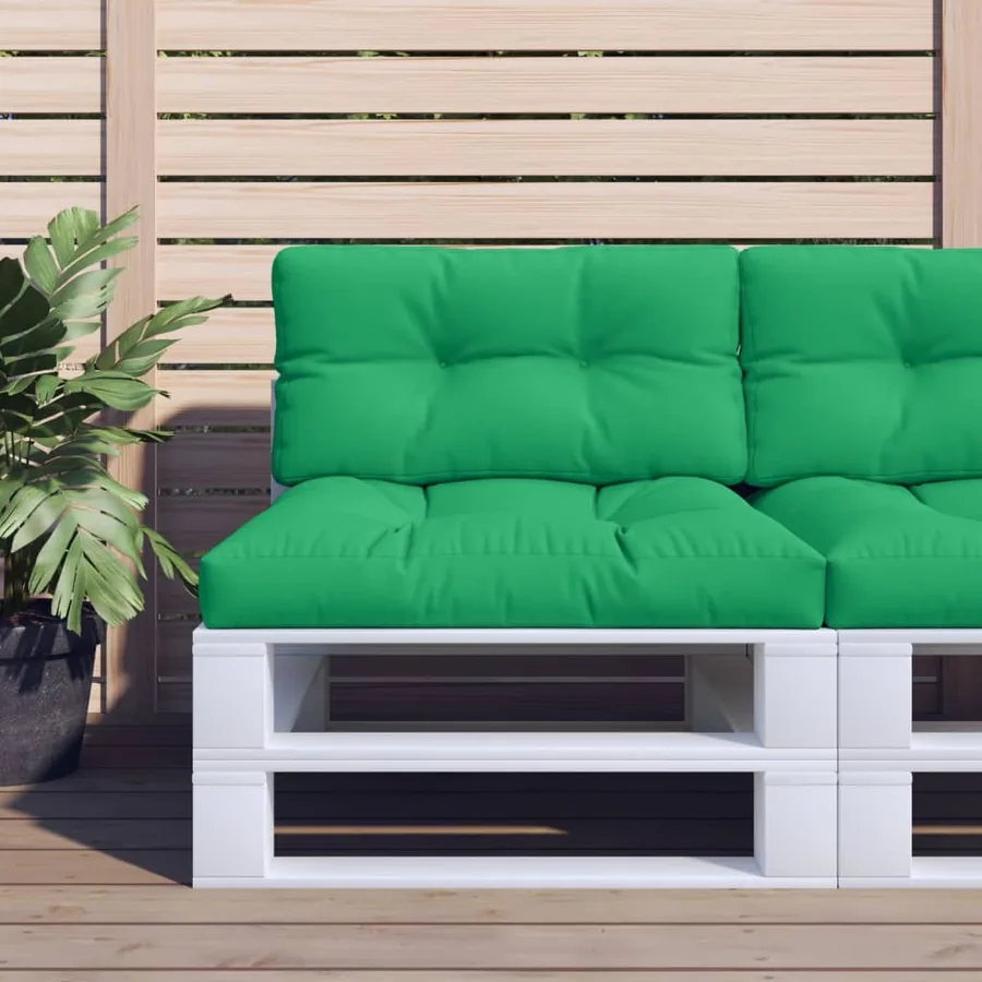 Coussin de palette vert 80x40x12 cm tissu