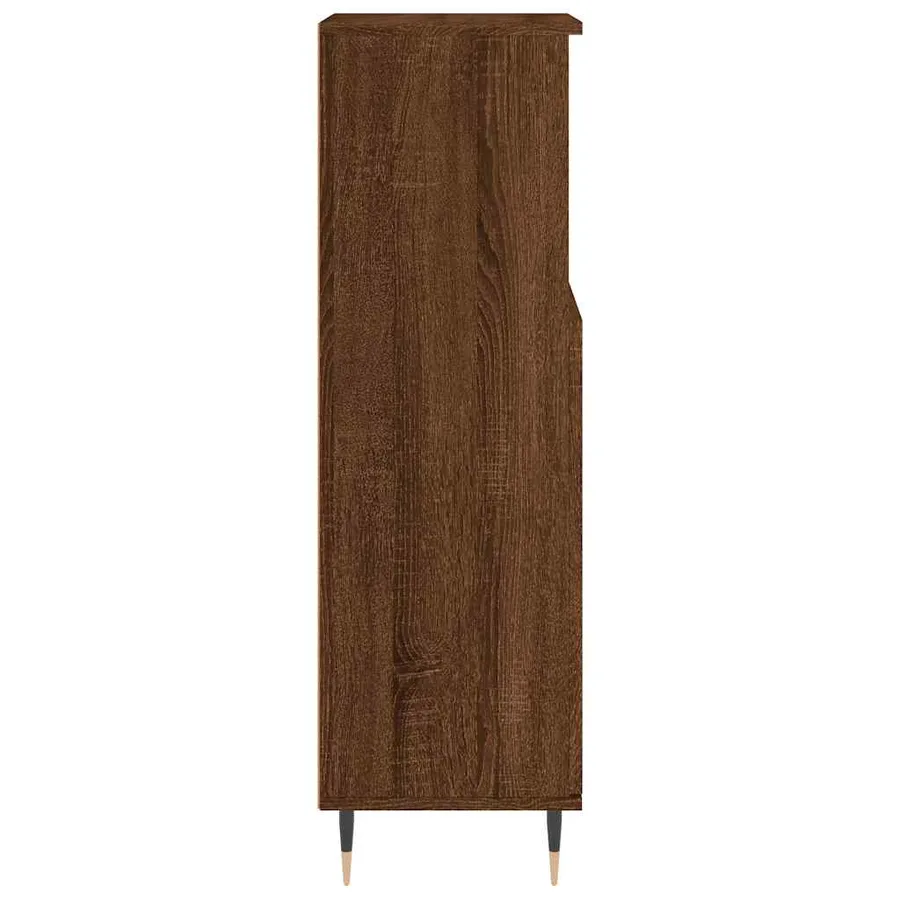 Armoire de bain chêne marron 30x30x100 cm bois d'ingénierie - 7