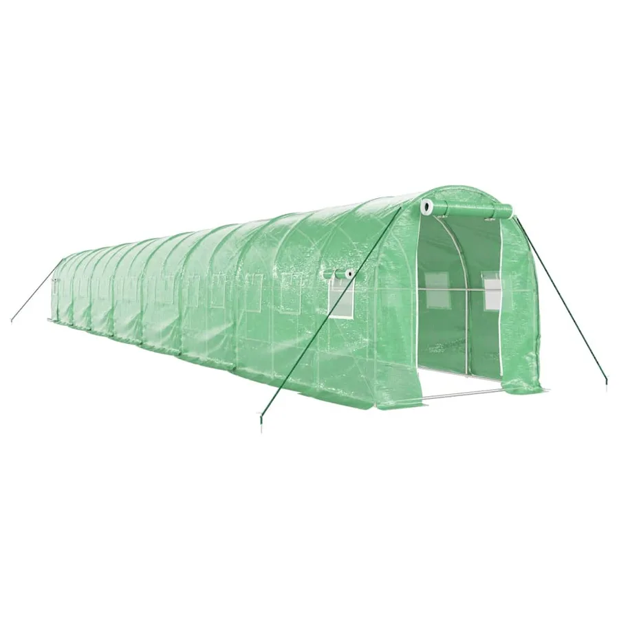 Serre avec cadre en acier vert 32 m² 16x2x2 m - 2