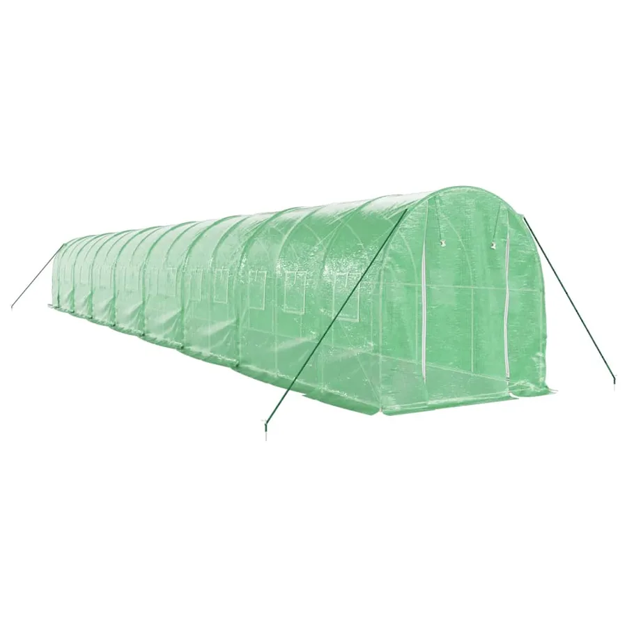 Serre avec cadre en acier vert 32 m² 16x2x2 m - 3