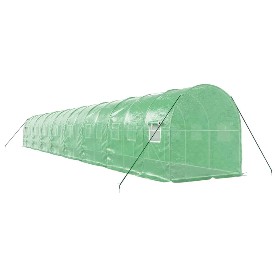 Serre avec cadre en acier vert 32 m² 16x2x2 m - 6