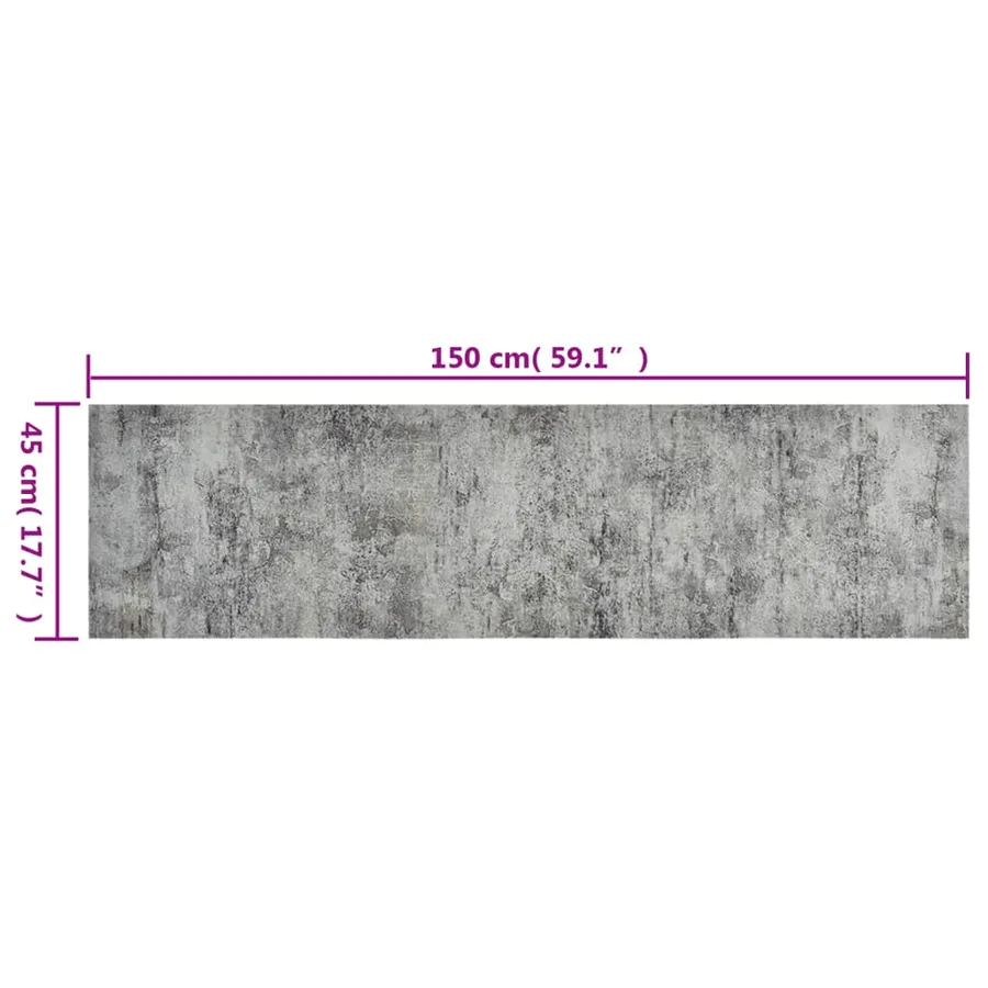 Tapis de cuisine lavable impression béton 45x150 cm velours - 5