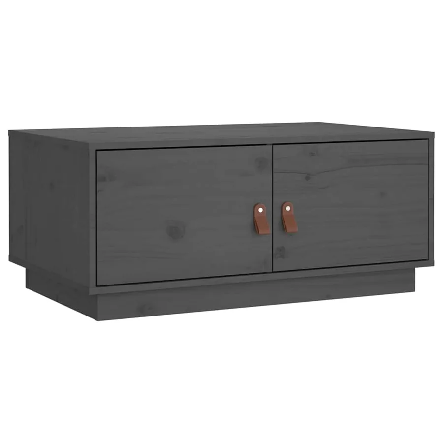 Table basse Gris 80x50x35 cm Bois massif de pin - 2