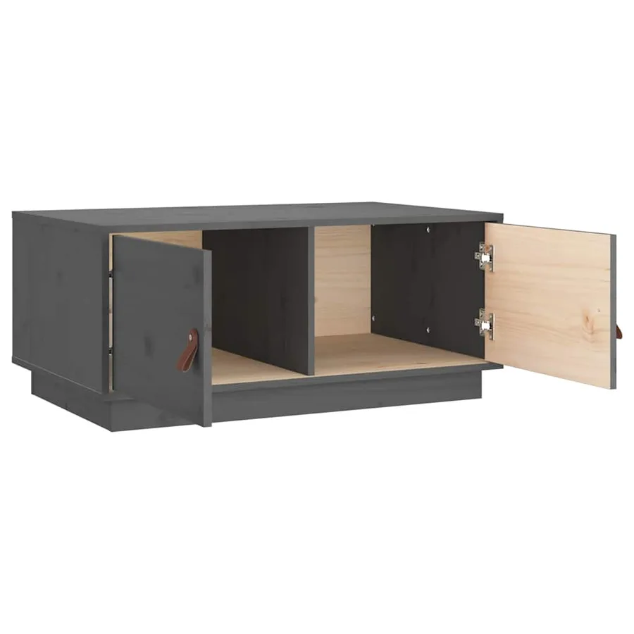 Table basse Gris 80x50x35 cm Bois massif de pin - 7