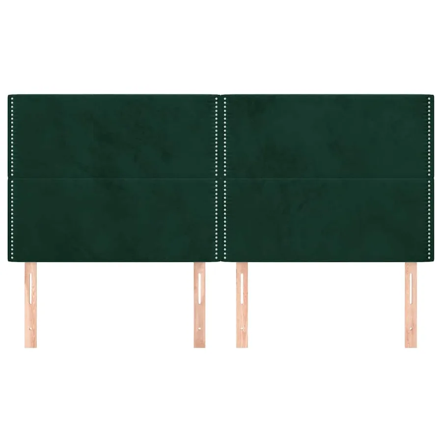 Tête de lit Vert foncé 200x5x118/128 cm Velours - 3