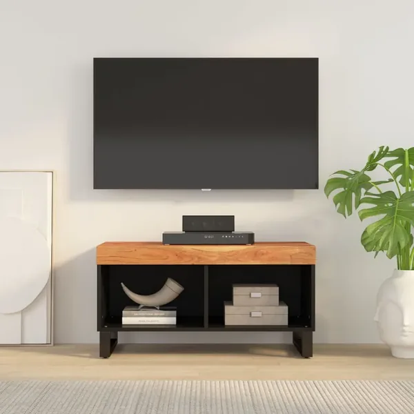 Meuble TV 85x33x43,5 cm bois d'acacia massif