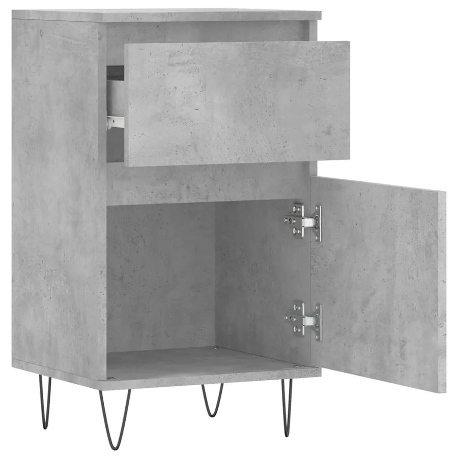 Buffets 2 pcs gris béton 40x35x70 cm bois d'ingénierie - 7