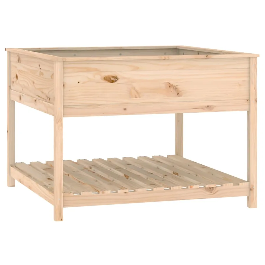 Jardinière avec étagère 111,5x111,5x81 cm Bois massif de pin - 2