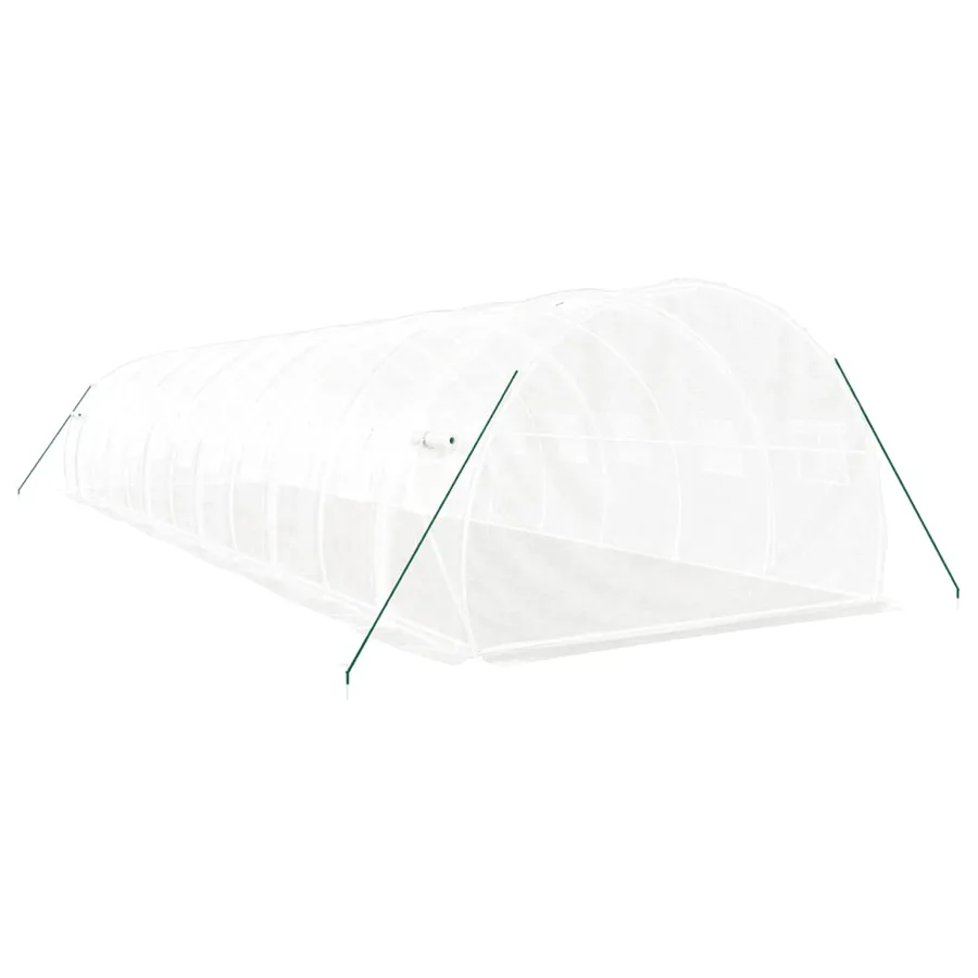 Serre avec cadre en acier blanc 36 m² 12x3x2 m - 6
