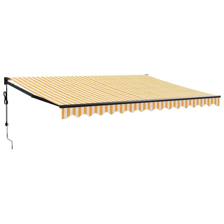Auvent rétractable automatique jaune et blanc 4x3 m - 2