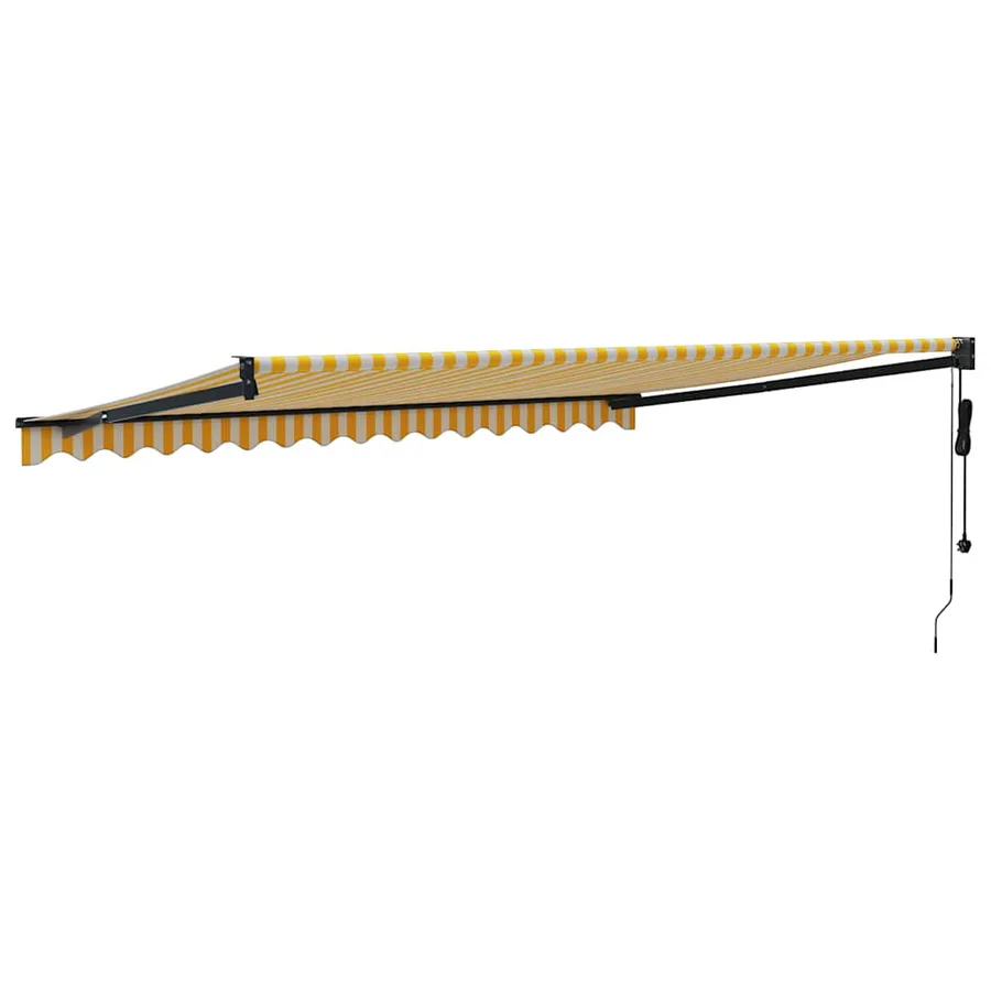 Auvent rétractable automatique jaune et blanc 4x3 m - 5