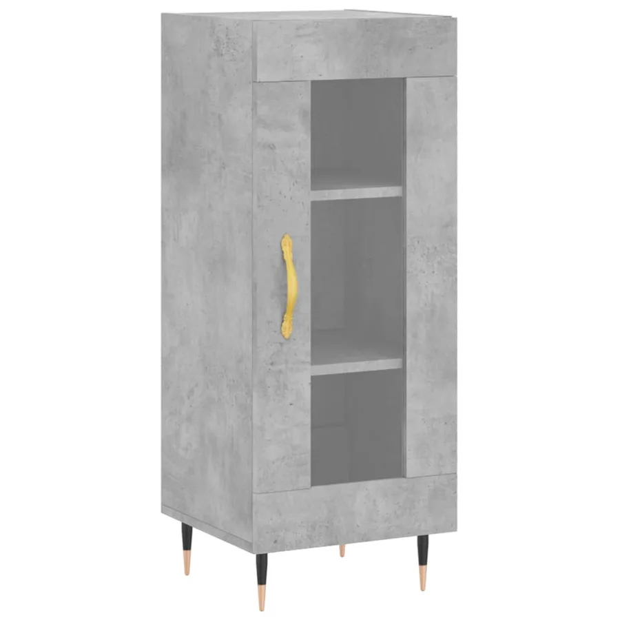 Buffet Gris béton 34,5x34x90 cm Bois d'ingénierie - 2