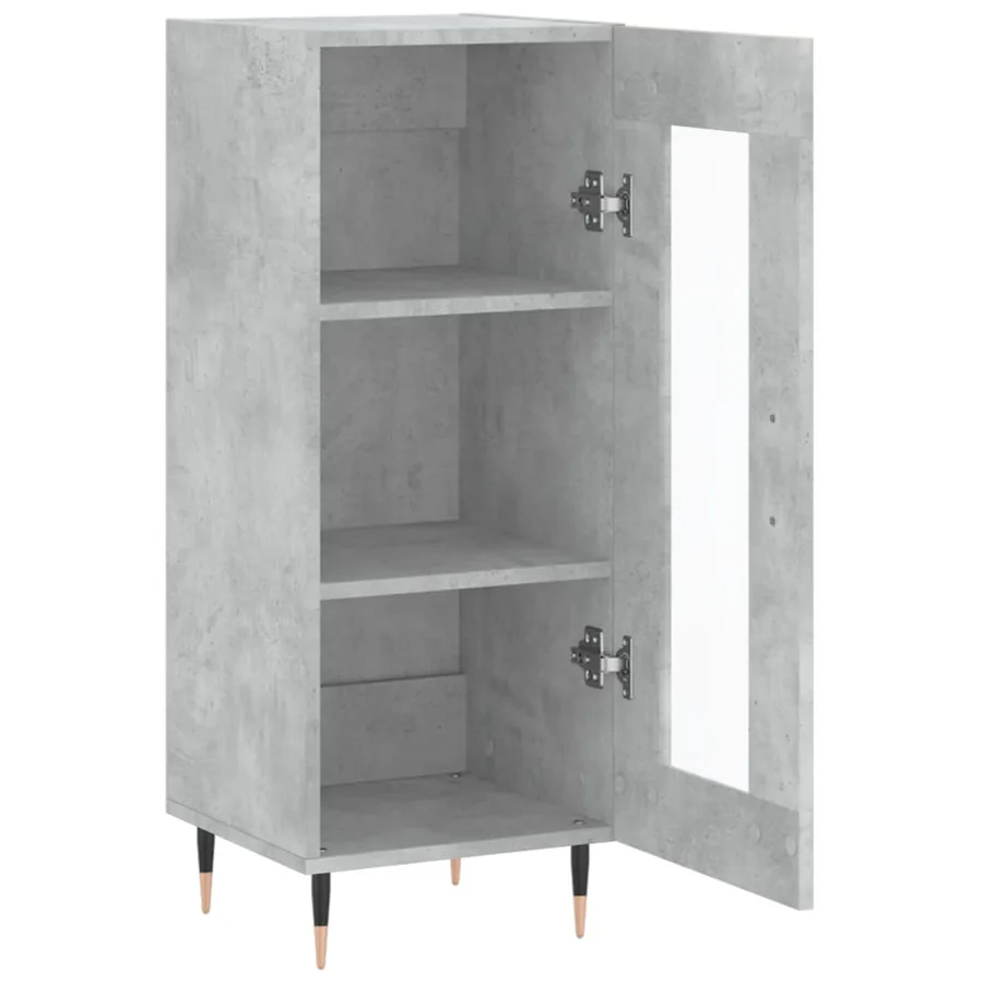 Buffet Gris béton 34,5x34x90 cm Bois d'ingénierie - 6