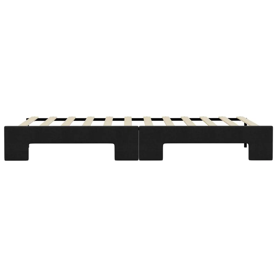 Lit de jour avec gigogne sans matelas noir 100x200 cm - 9