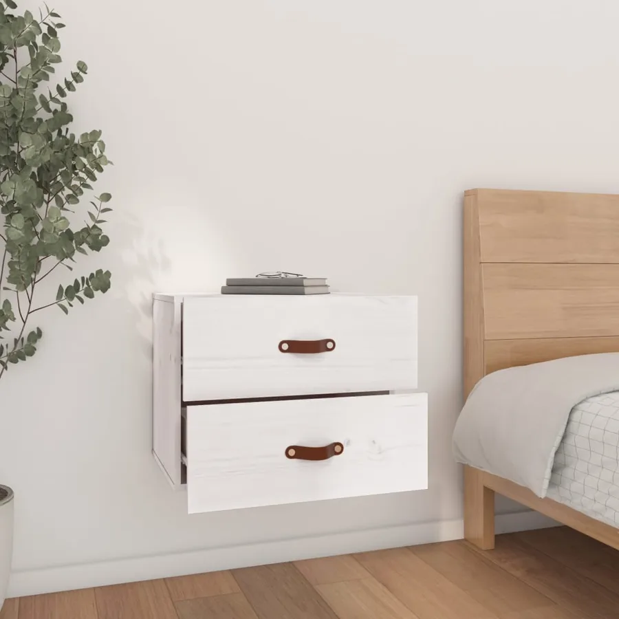 Tables de chevet murales 2 pcs Blanc 50x36x40 cm - 3