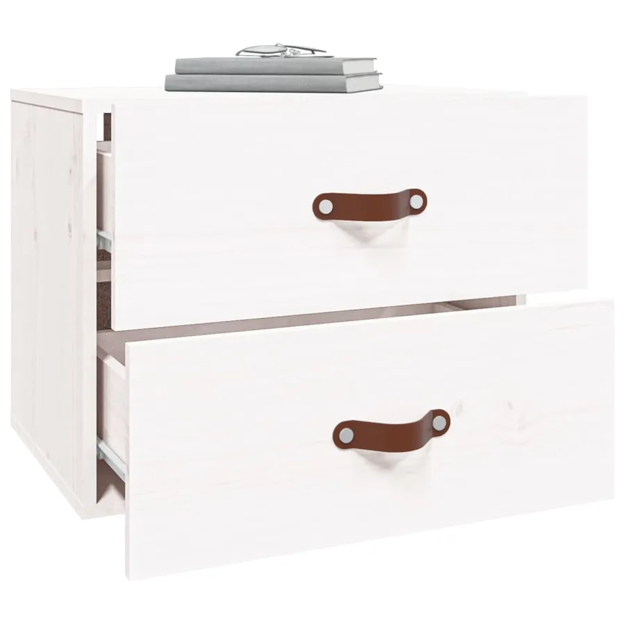Tables de chevet murales 2 pcs Blanc 50x36x40 cm - 4