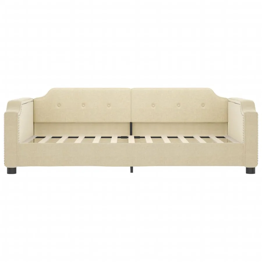 Lit de repos crème 100x200 cm tissu - 3