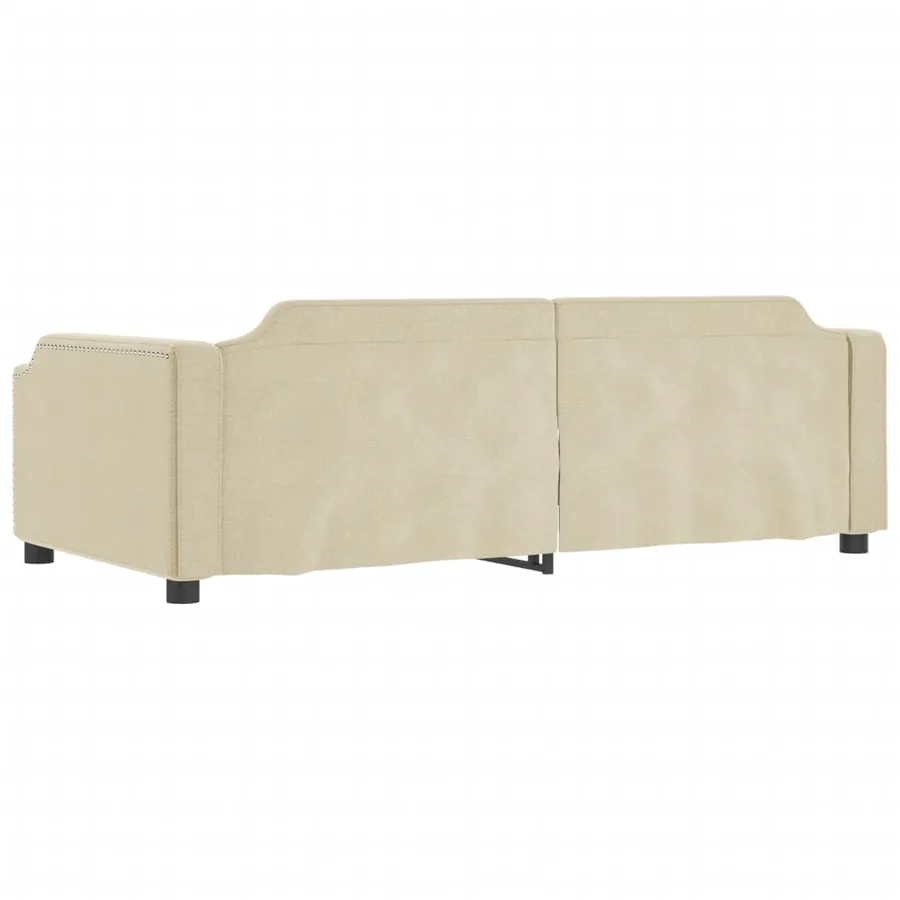Lit de repos crème 100x200 cm tissu - 5