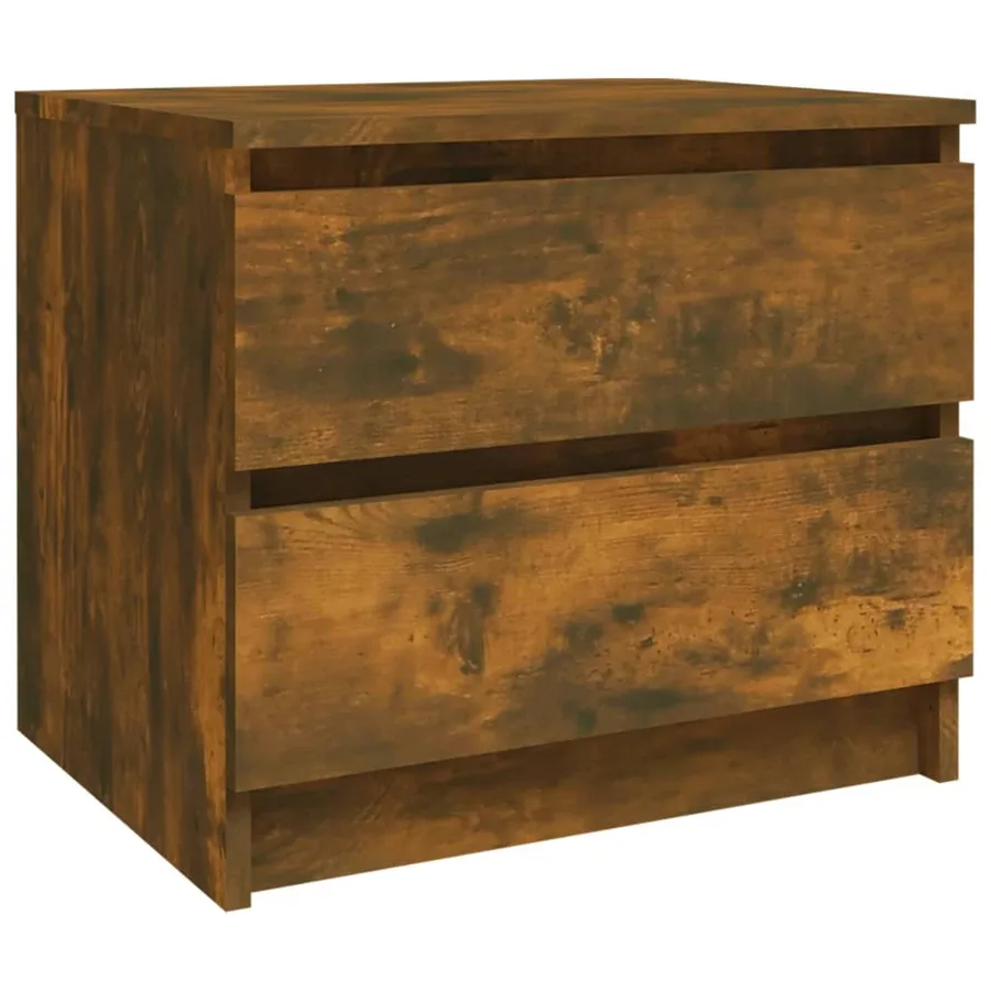 Table de chevet Chêne fumé 50x39x43,5 cm Bois d'ingénierie - 2
