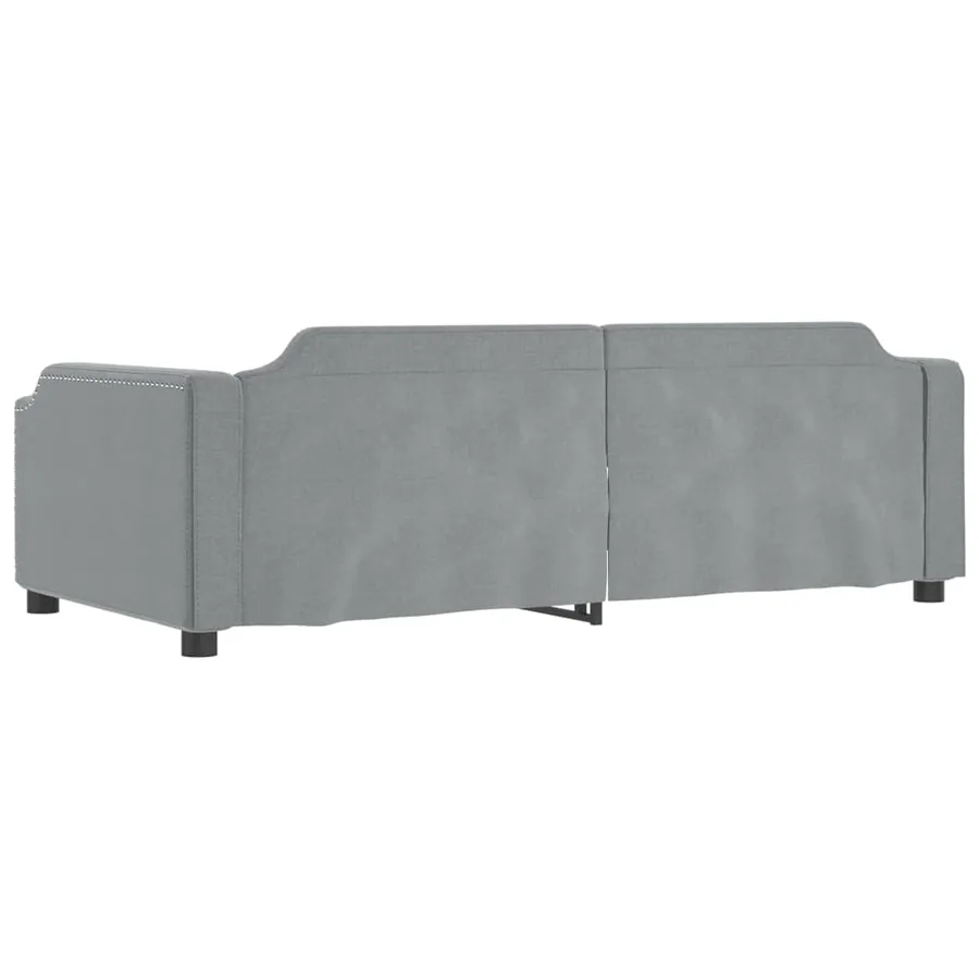 Lit de jour avec gigogne sans matelas gris clair 90x200 cm - 7