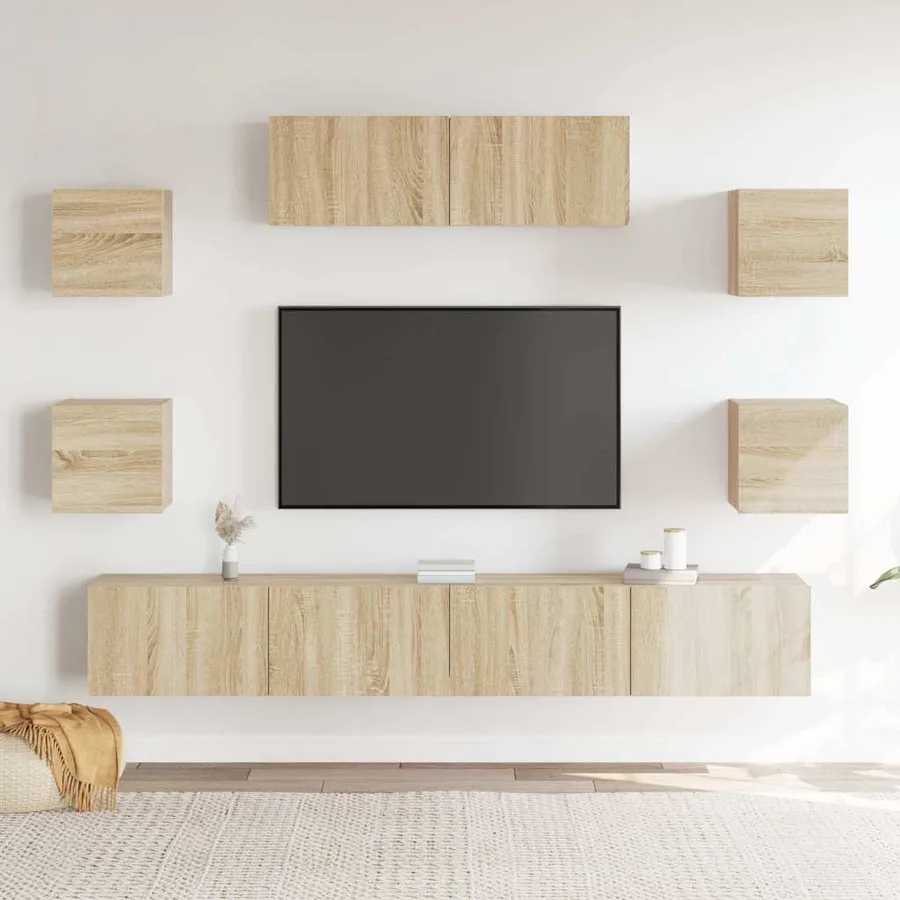 Ensemble de meubles TV 7 pcs Chêne sonoma Bois d'ingénierie - 3