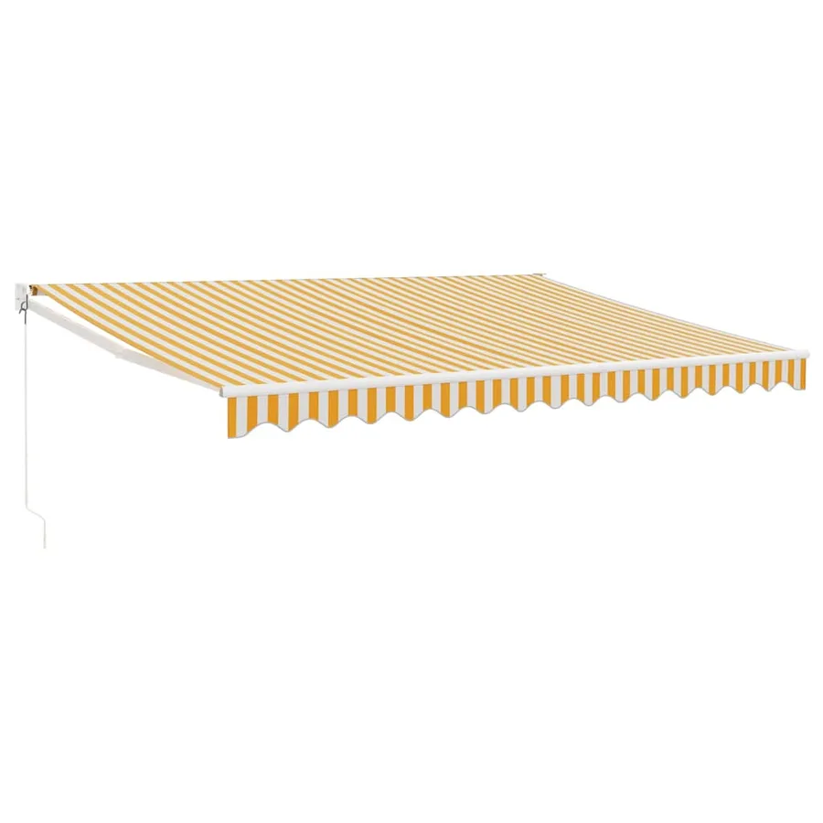 Auvent rétractable jaune et blanc 4x3 m tissu et aluminium - 2
