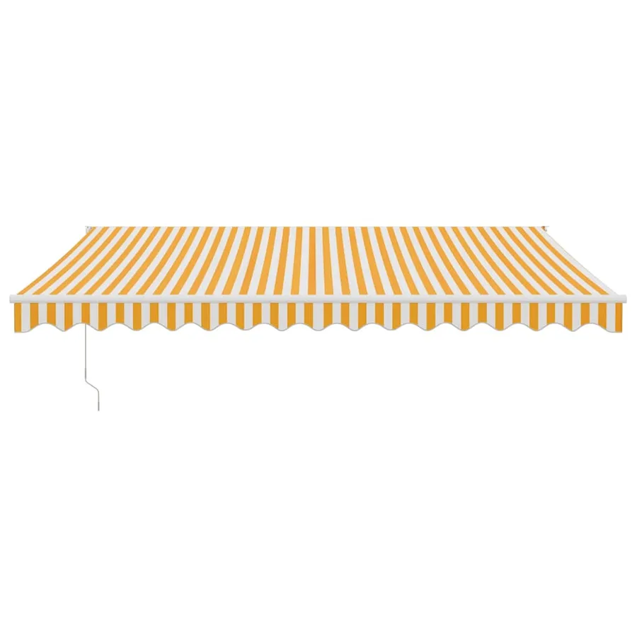 Auvent rétractable jaune et blanc 4x3 m tissu et aluminium - 3