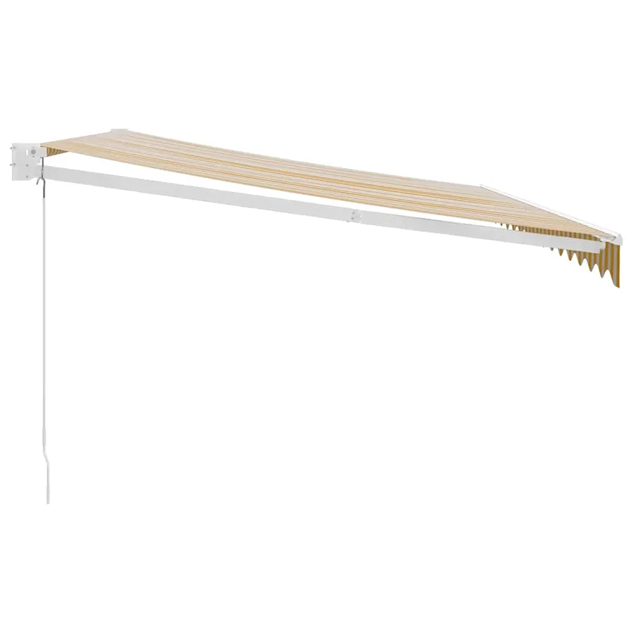 Auvent rétractable jaune et blanc 4x3 m tissu et aluminium - 4